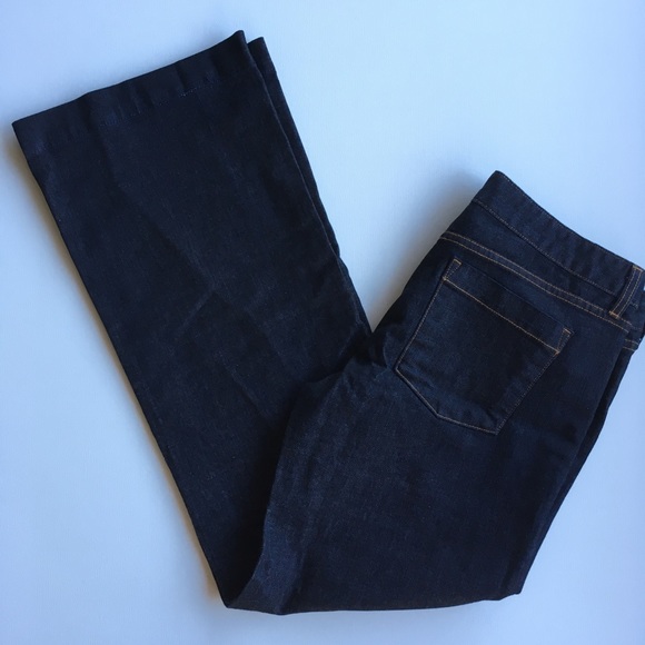 J CREW Dark Wide Leg Denim Jeans Sz 8 - Picture 6 of 7